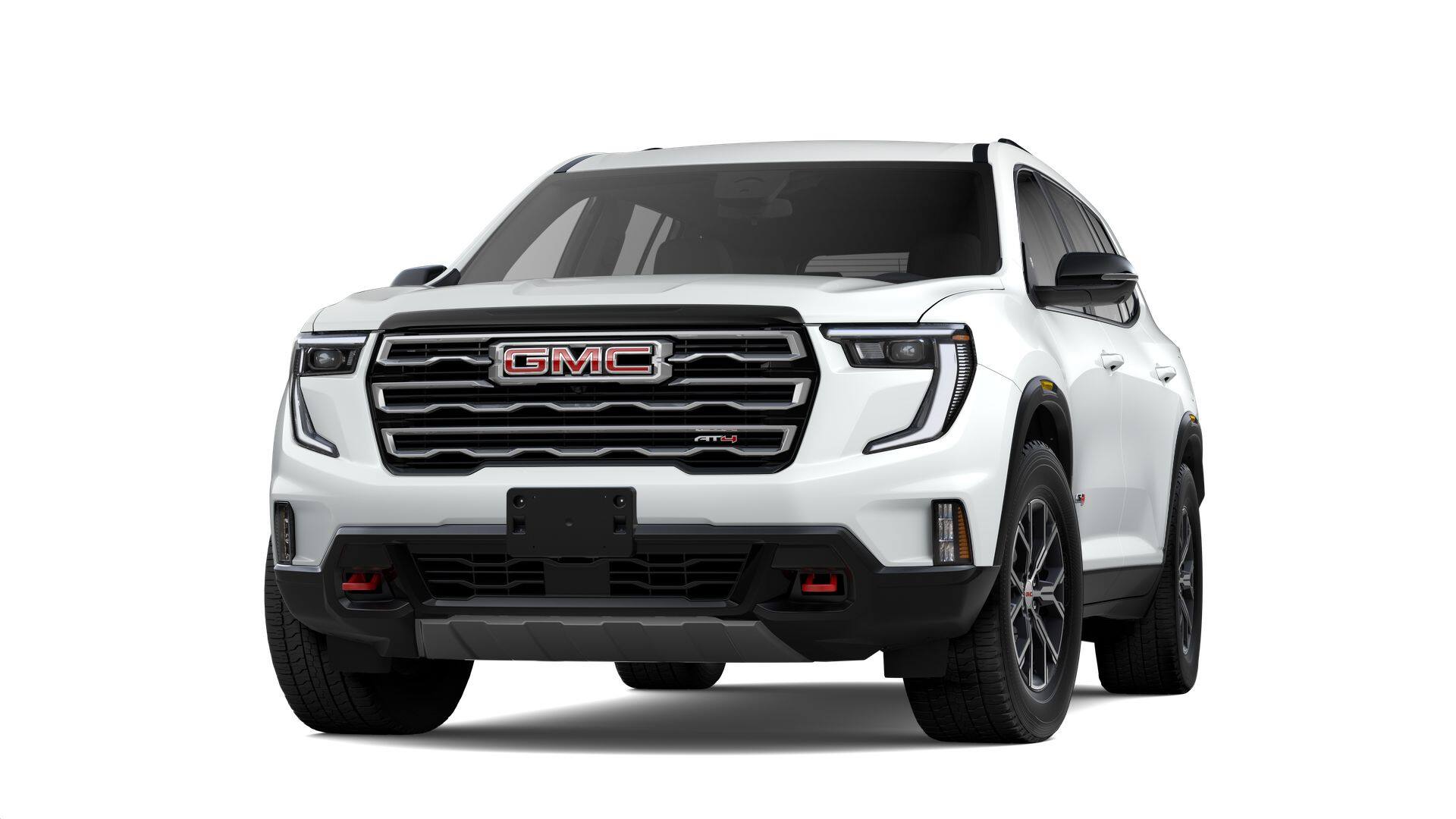 2026 GMC Acadia AT4 in Summit White — front three-quarter view
