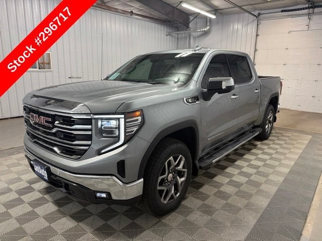 2026 GMC Sierra 1500 SLT in Sterling Metallic — front three-quarter view