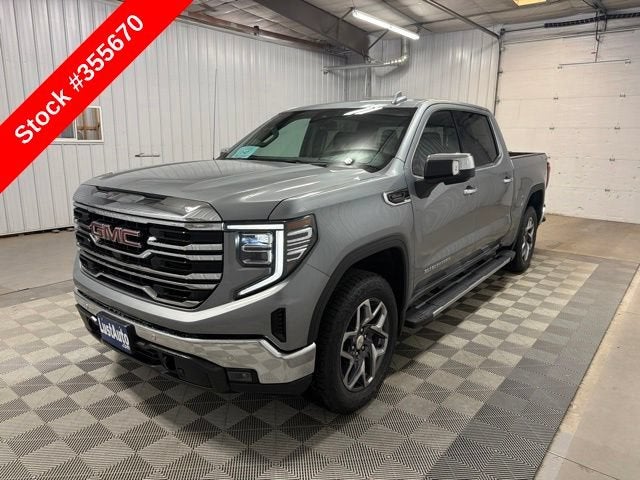 2026 GMC Sierra 1500 SLT in Sterling Metallic — front three-quarter view